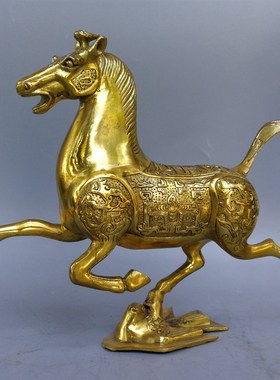 纯铜马踏飞燕生肖马摆件商务礼品铜飞马踏燕家居客厅办公桌装饰
