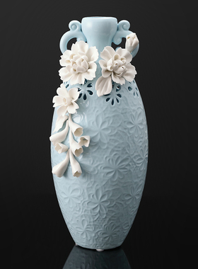 欧式创意陶瓷花瓶样板房客厅家居酒柜装饰品插花新家结婚