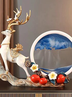 创意立体流沙画鹿电视柜家居装饰品男生女生生日解压沙漏