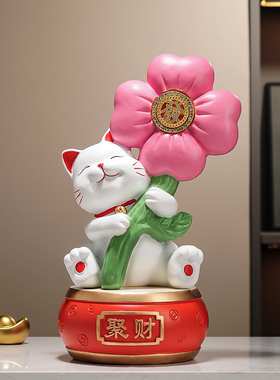 创意招财猫指定发财摆件电视柜店铺收银前台玄关装饰乔迁开业礼物