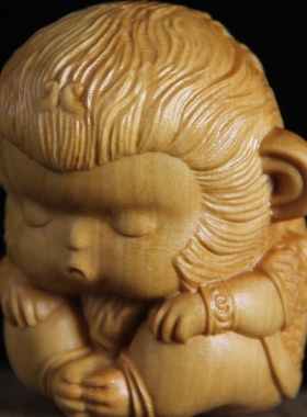 崖柏手把件雕刻小猴子悟空手把玩件家居艺术解压工艺品摆件福利款