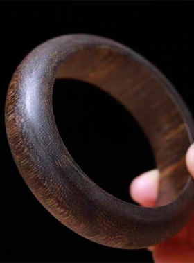 天然文莱棋楠沉香手镯15mm贵妃镯木质手镯沉香手把件奇楠手串