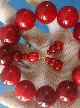 血龙木红油玉化料透光天花板2.0男女款收藏级原木木质手串中国红