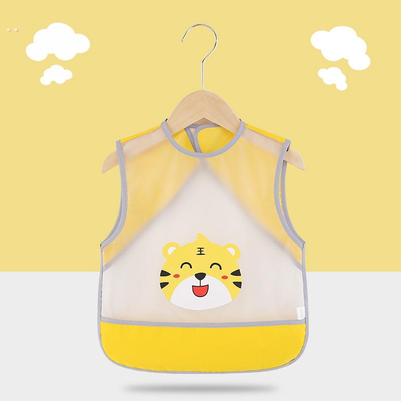 Baby smock, eating bib, summer transparent children's apron, child's reverse dressing, waterproof, anti-dirty, infant meal pocket