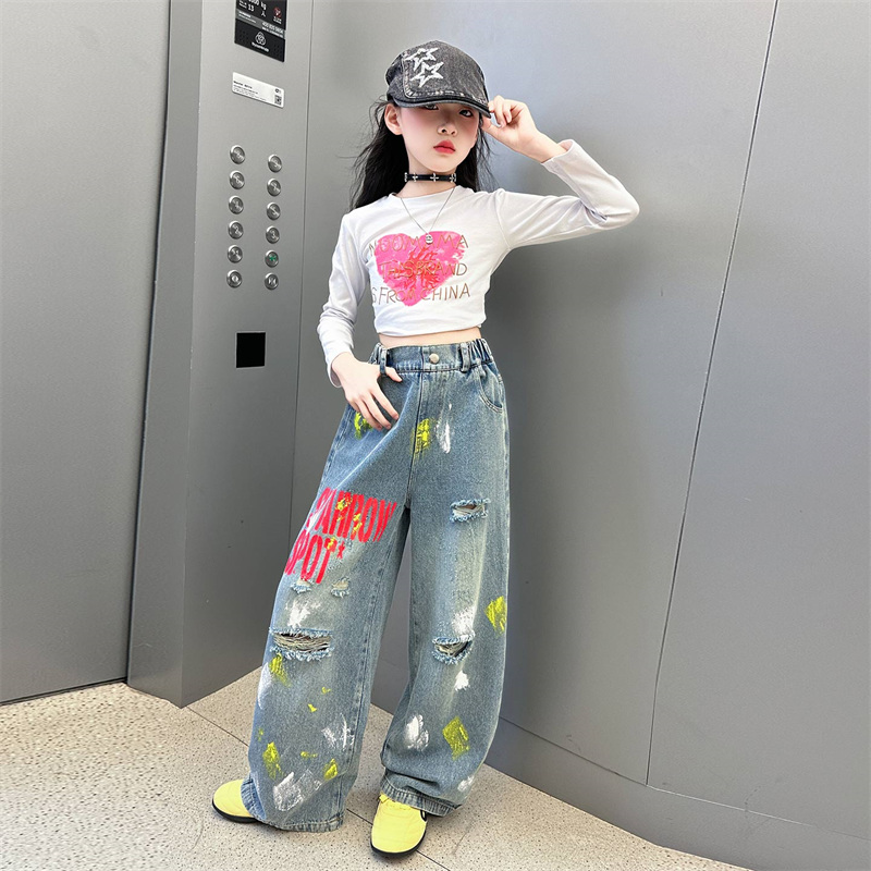 春秋女童爵士舞表演服女团街舞舞蹈练功服女孩洋气模特走秀演出服 - 图3