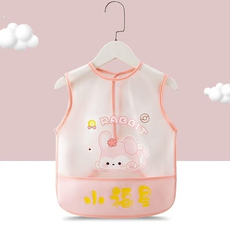 Summer children's bibs, baby eating bibs, waterproof and anti-dirty children's aprons for men and women, sleeveless baby reverse wear protection