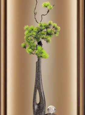 入户进门屏风陶瓷花瓶摆件客厅插花绿植细长壁龛电视柜高级装饰品