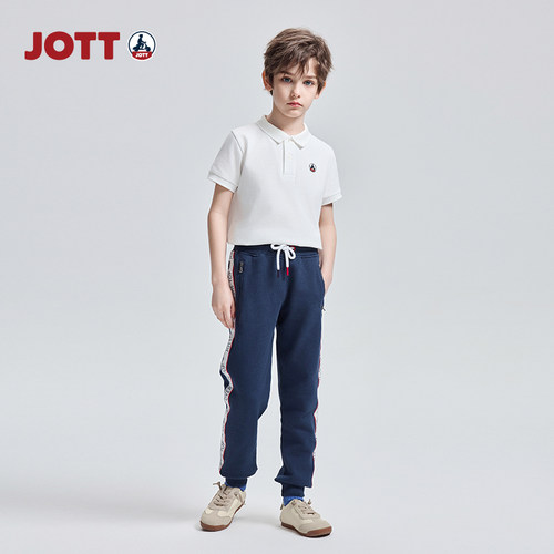 JOTT【商场同款】儿童休闲裤春秋季时尚舒适纯棉针织长裤J0712104 - 图2