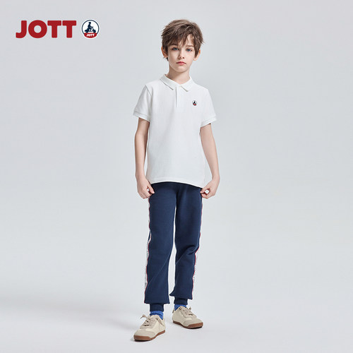 JOTT【商场同款】儿童休闲裤春秋季时尚舒适纯棉针织长裤J0712104 - 图0