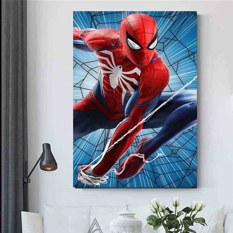 蜘蛛侠儿童房间钻石贴画Y男孩手工十字绣点钻房间装饰挂画,淘宝优惠券,粉丝福利购,淘宝优惠卷