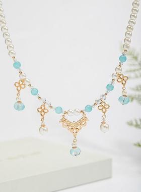 汉服璎珞项炼女清新唯美珍珠吊坠宋制坦领诃子配饰古风饰品软璎珞