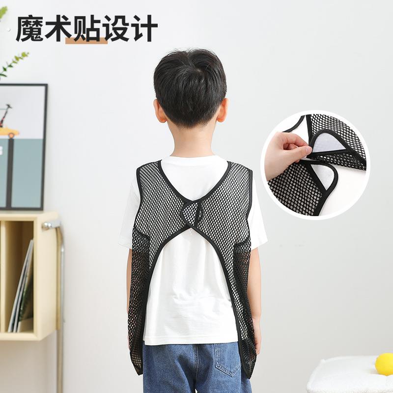 Children's waterproof and oil-proof smock, sleeveless apron vest, art painting clothes, no-wash baby eating bibs with Velcro