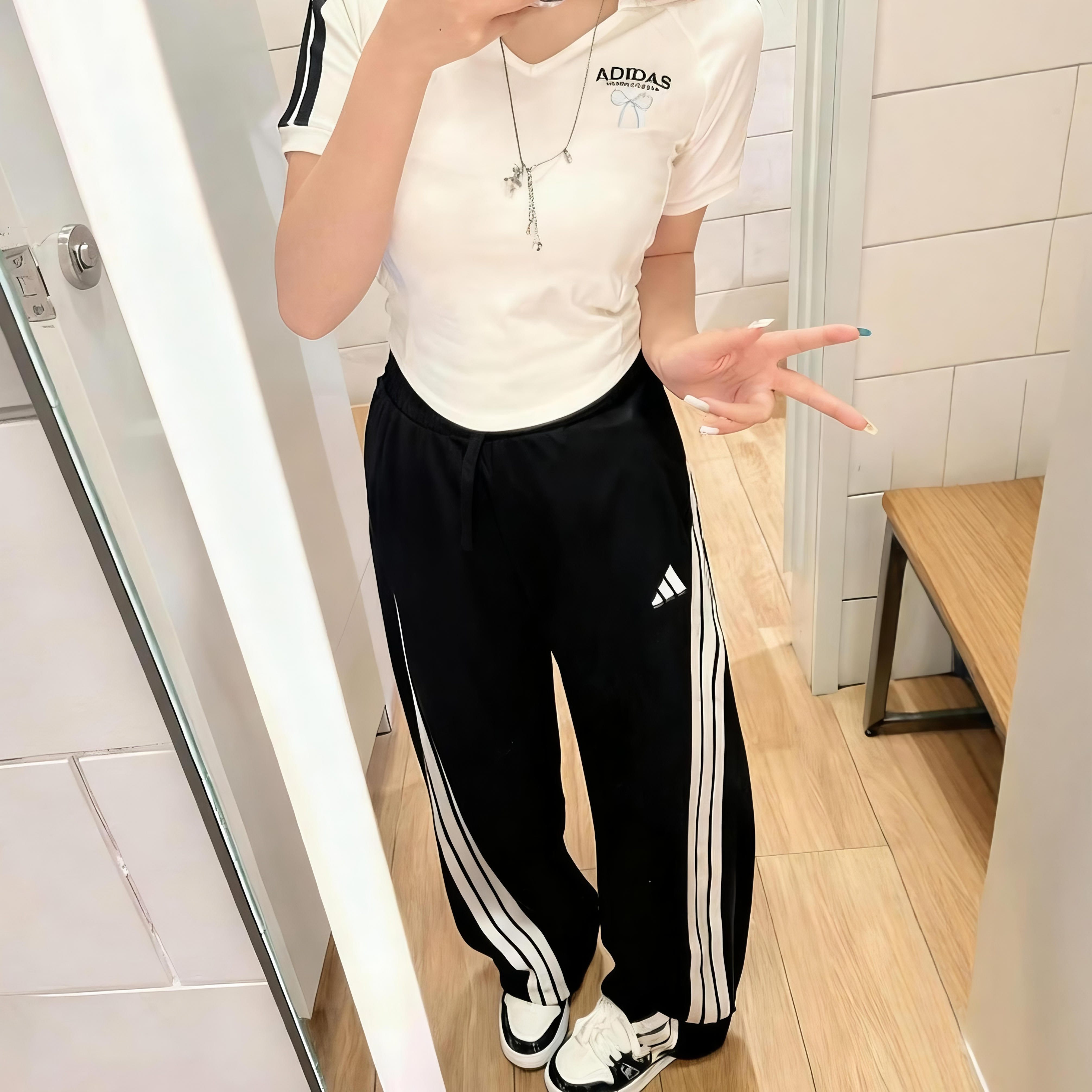Adidas阿迪达斯官方长裤女裤新款阔腿运动裤休闲长裤弯刀裤香蕉裤,淘宝优惠券,粉丝福利购,淘宝优惠卷