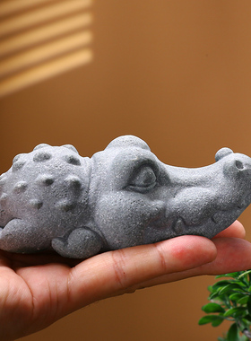 创意青砂石草原动物桌面摆件精品茶宠水族鱼缸盆栽微造景观装饰品