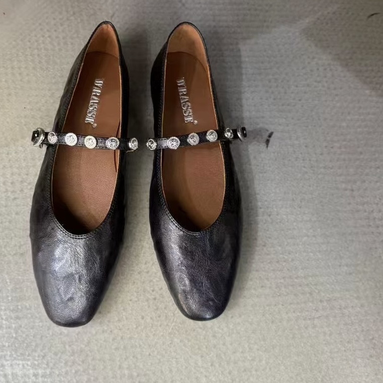 新款2025真皮复古风做旧系带羊皮平底玛丽珍鞋浅口单鞋经典款女鞋,淘宝优惠券,粉丝福利购,淘宝优惠卷