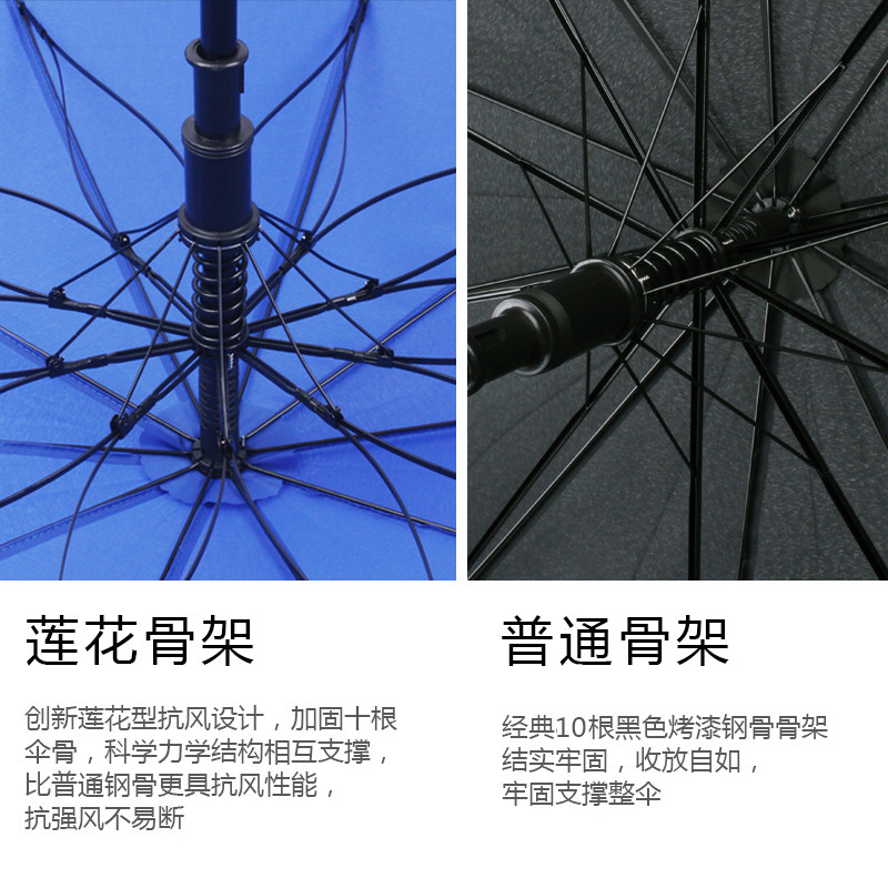 长柄雨伞0骨超大双人弯钩男士纯色黑胶定商务广告伞,淘宝优惠券,粉丝福利购,淘宝优惠卷