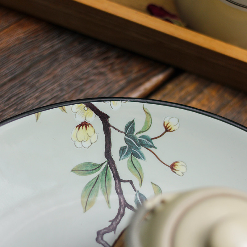 新中式陶瓷装饰盘子客厅电视柜摆盘博古架创意风坐盘书房,淘宝优惠券,粉丝福利购,淘宝优惠卷