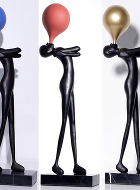 简约现代创意雕塑人物摆件玄关客厅酒柜电视柜办公室轻奢软装饰品