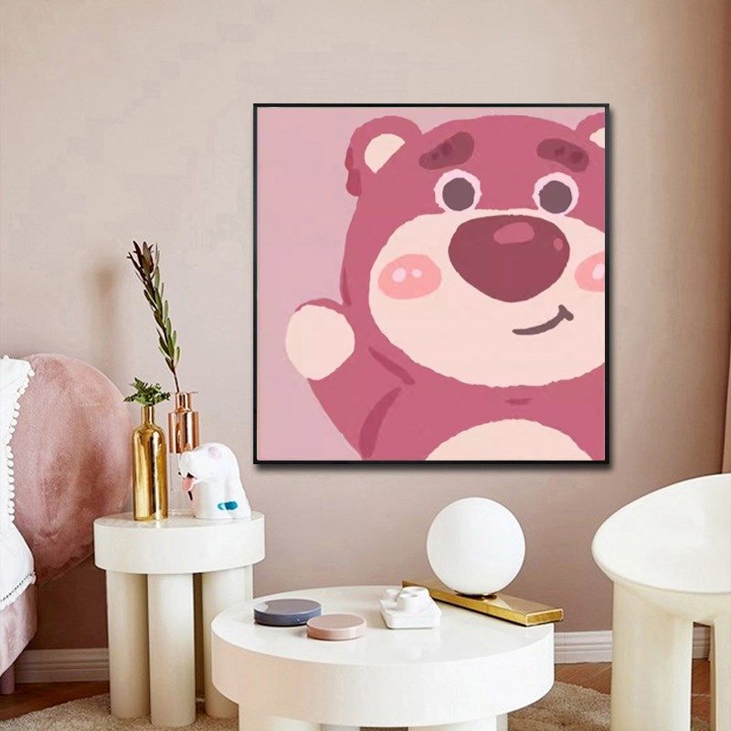 儿童钻石画卧室小幅手工贴砖十字绣草莓熊钻石绣,淘宝优惠券,粉丝福利购,淘宝优惠卷