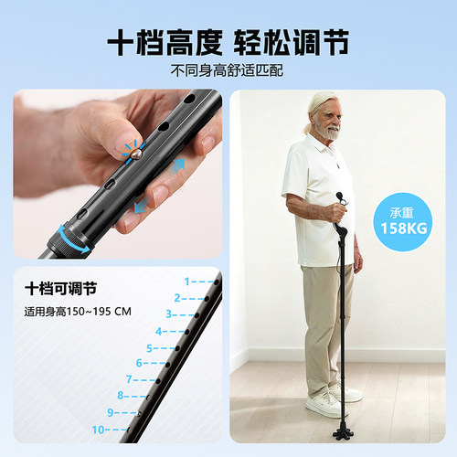 复成医用拐杖老人防滑拐棍骨折手杖老年人助行器康复走路站姿拐 - 图0