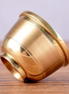 铜供杯纯供奉家用拜神黄铜拉丝加内胆财神茶杯酒杯佛前净水圣水杯