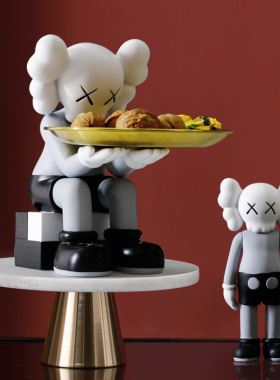 轻奢高档暴力熊大客厅进门口入户放钥匙收纳托盘的玄关装饰品摆件