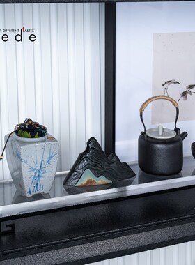 新中式家居软装饰铁艺马电视柜书柜书桌动物马工艺品摆设组合