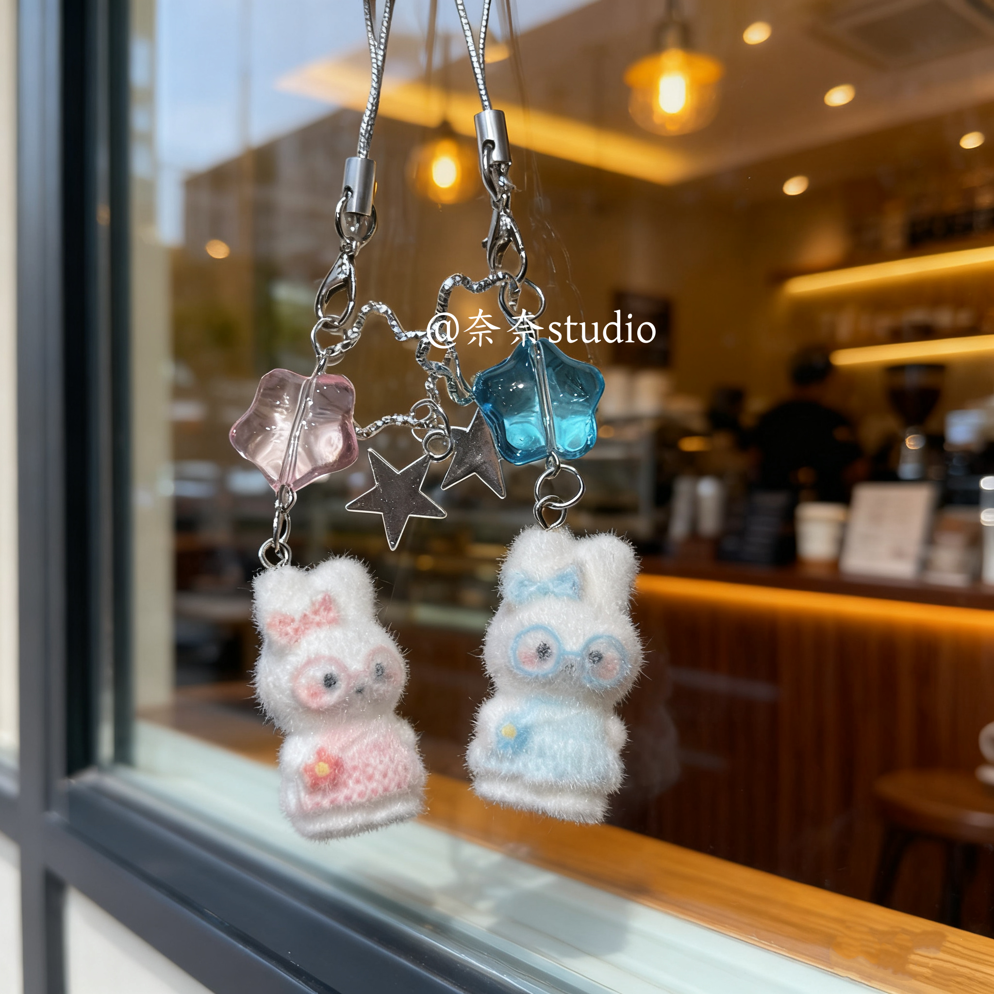 可爱植绒小兔手机链轻奢小众精致高级感情侣闺蜜款钥匙扣书包挂件,淘宝优惠券,粉丝福利购,淘宝优惠卷