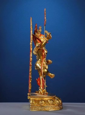 藏传密宗鎏金金刚亥母护法像佛像佛台摆件10寸纯铜佛像护法像摆件