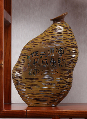 新中式老板办公室摆件入户进门玄关隔断层高档书柜博古架小装饰品