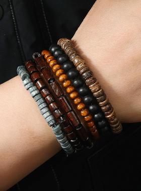 Vintage multi-layered beaded bracelet for men串珠手饰手串