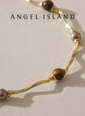 ANGEL ISLAND天使岛「Sienna」焦糖虎眼串珠短款项链
