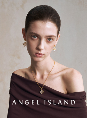 ANGEL ISLAND天使岛「Felina」镂空蕾丝柿蒂纹双色编织项链