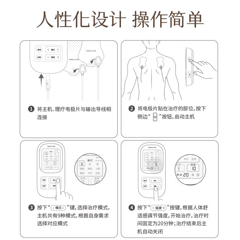 【鱼跃旗下品牌】华佗医用中频电疗仪家用多功能按摩仪理疗仪器