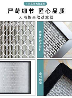 效空气过滤器有隔板铝合金W型液槽送风口防尘网净化效过滤器