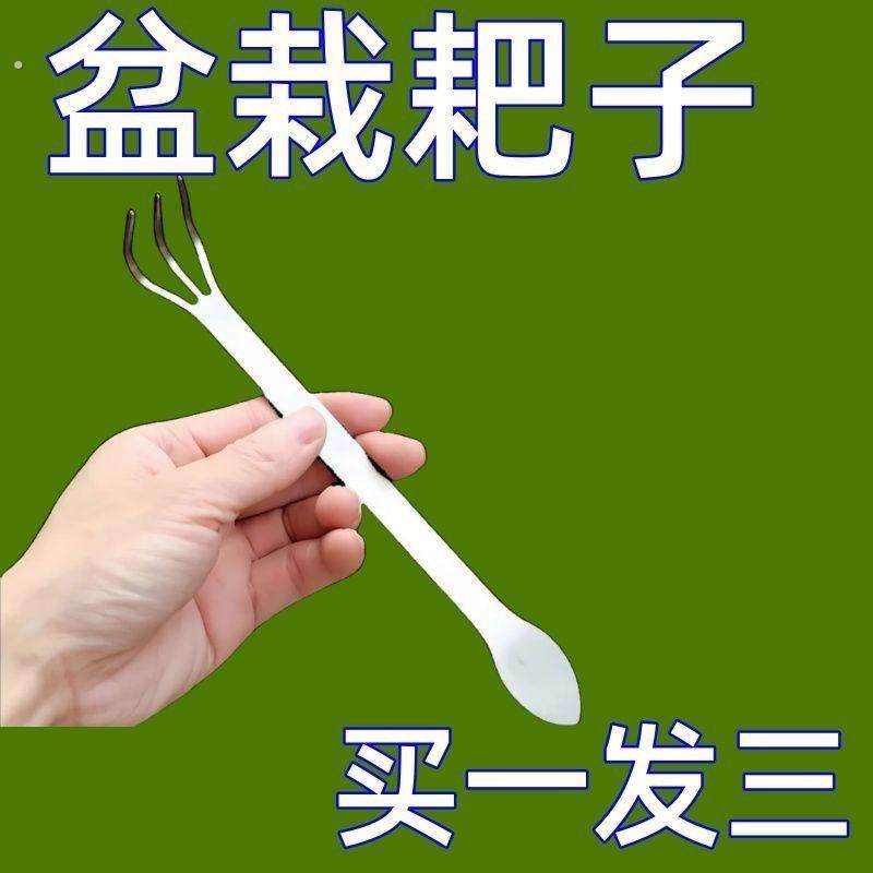 家用手工压土刀双头【出口外贸】新款盆景耙子不锈钢手耙摘盆景芽,淘宝优惠券,粉丝福利购,淘宝优惠卷