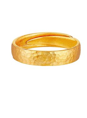 锤纹戒指男款钛钢不掉色食指戒女情侣对戒小众设计高级感指环