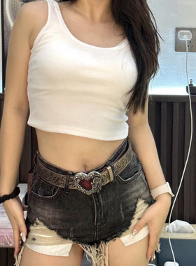 潮流复古压花爱心腰带女朋克风个