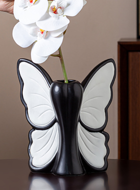 中古风蝴蝶花瓶摆件轻奢高级感