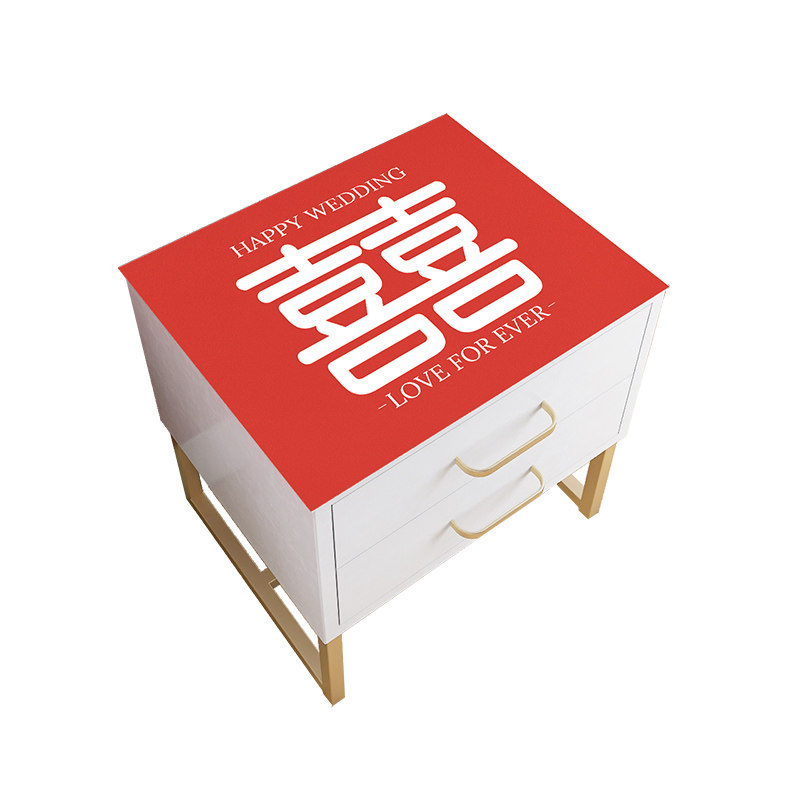 皮革结婚床头柜盖布防水防油免洗婚房红色喜字桌布卧室台面垫子厚,淘宝优惠券,粉丝福利购,淘宝优惠卷