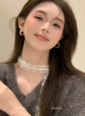 金色素圈耳环秋冬高级感