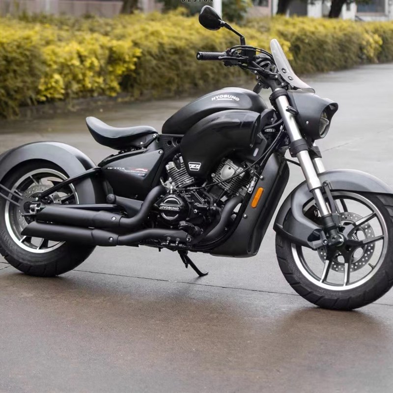 适用轻骑骁胜HYOSUNG驯风GV300R改装全段不锈钢排气管回压消声器 - 图1