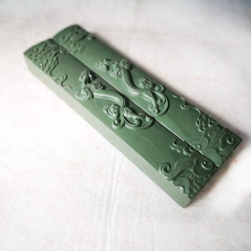 镇尺镇纸压纸石御砚堂松花石文房原石老坑貔貅古典雕刻文镇书法礼 - 图3