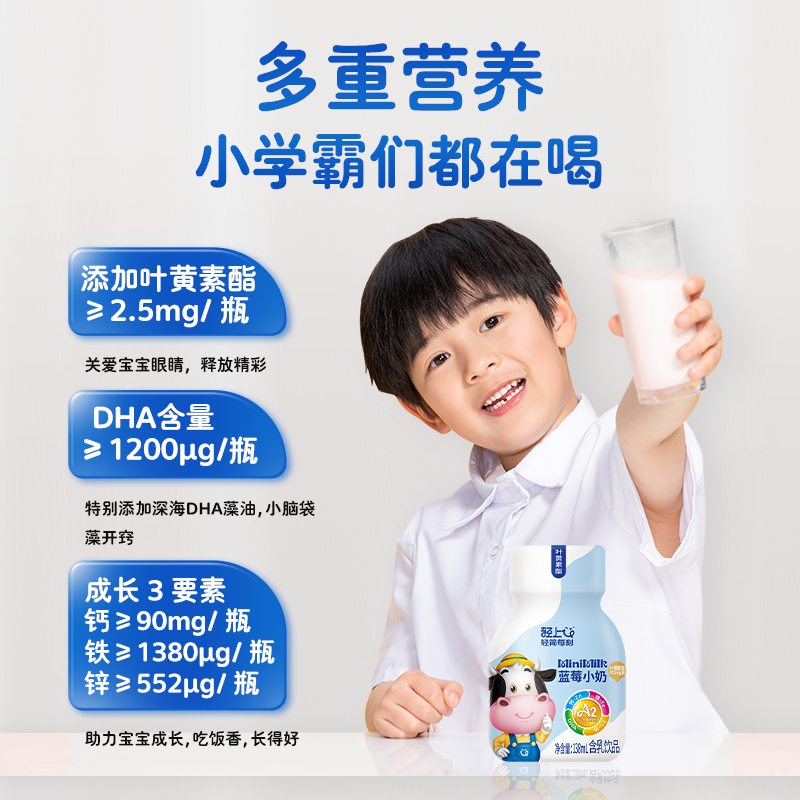 Lightly enriched lutein ester blueberry milk