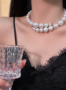 开口珍珠项圈女choker颈