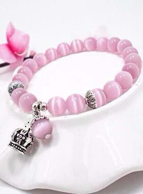 蛇年款 琉璃紫色 黑皇冠手串 精美百搭 女学生闺蜜情侣手錬