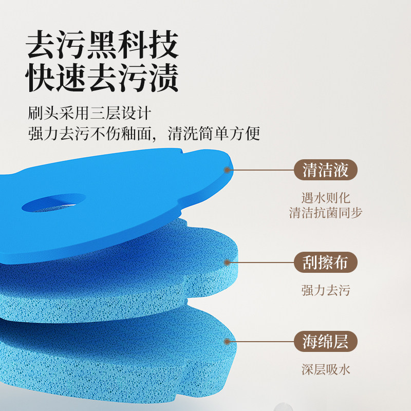 VEELAR一次性刷头马桶刷子带底座替换头日抛式壁挂厕所清洁挂墙式 - 图0