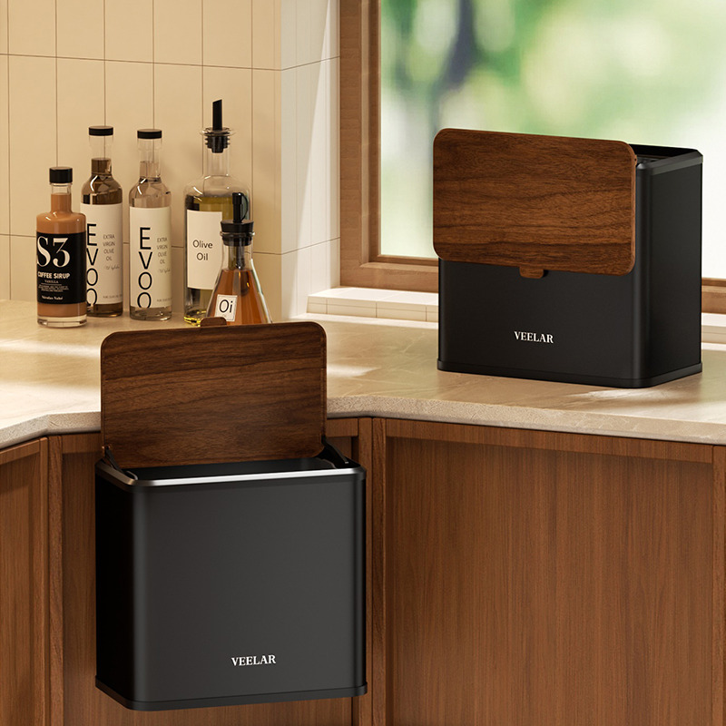 VEELAR壁挂卫生间垃圾桶厨房挂墙悬空家用厕所悬挂式极简2025新款 - 图2