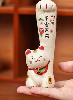 日本进口龙虎堂和纸招财招福摆件手作可爱猫咪开业乔迁礼物