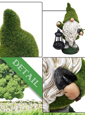 户外太阳能花园树脂小矮人树脂工艺品侏儒雕像庭院装饰灯